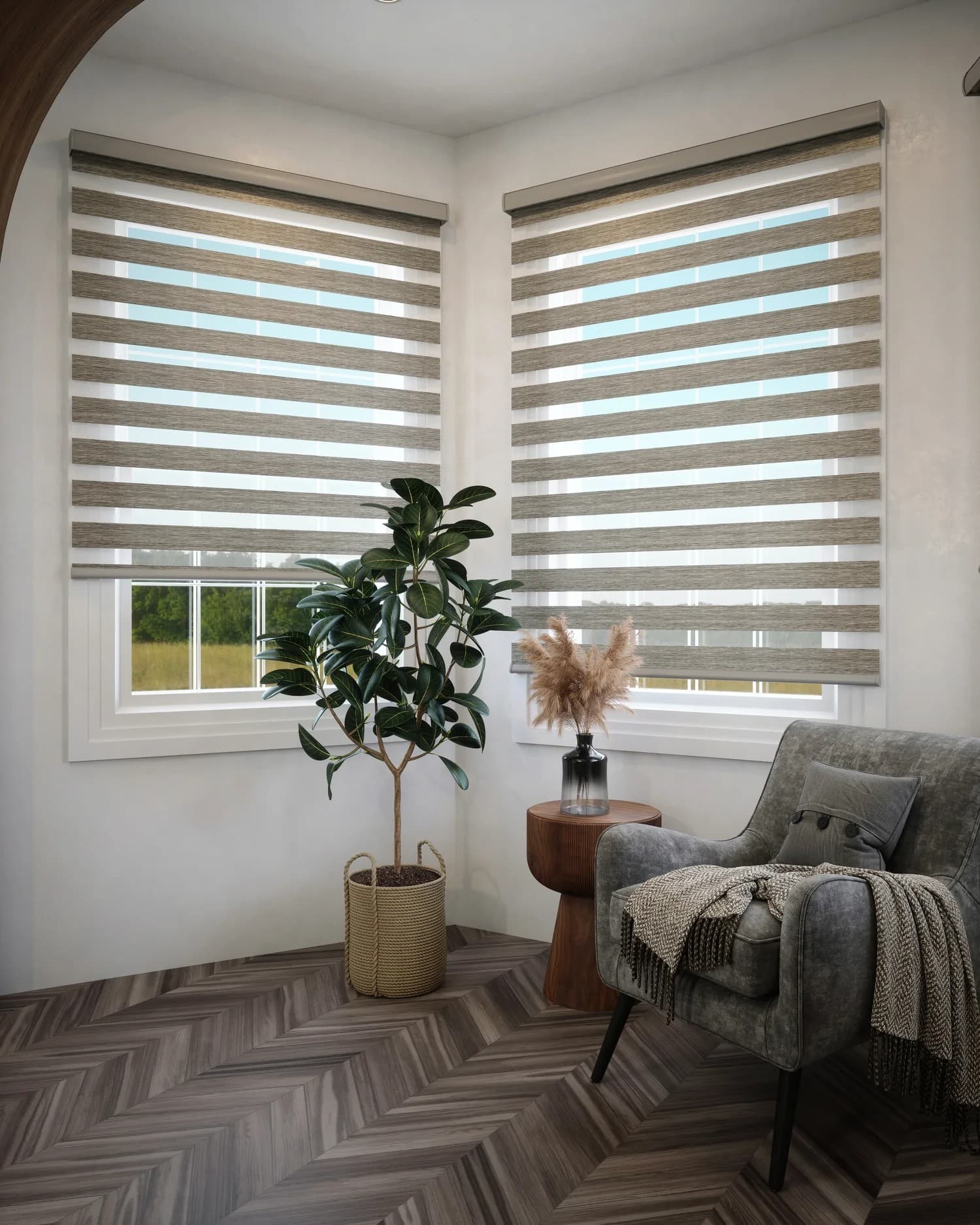 Zebra Banded Shade Custom Installation 5